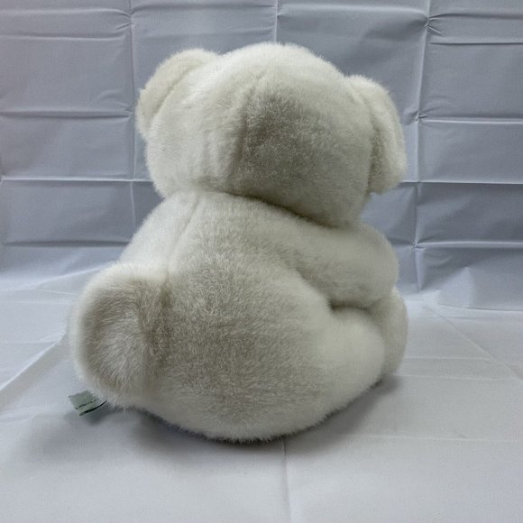 JS Toys White Teddy Bear 12" Plush Embroidered I Love You Paws Stuffed Animal - Picture 4 of 8